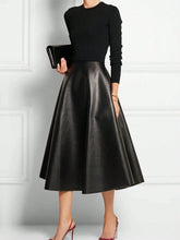 XMDFS Elegant French Style High-Waist Solid Color A-Line Skirt, Fashionable For Spring/Summer/Autumn, Suitable For Party, Commute, Women